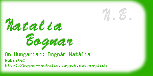 natalia bognar business card