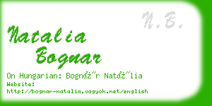 natalia bognar business card